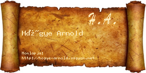 Hőgye Arnold névjegykártya